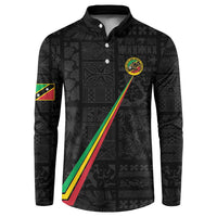 Custom Saint Kitts And Nevis Football Button Sweatshirt Sugar Boyz Black Version - Wonder Print Shop