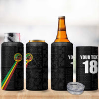 Custom Saint Kitts And Nevis Football 4 in 1 Can Cooler Tumbler Sugar Boyz Black Version - Wonder Print Shop