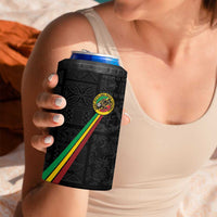 Custom Saint Kitts And Nevis Football 4 in 1 Can Cooler Tumbler Sugar Boyz Black Version - Wonder Print Shop