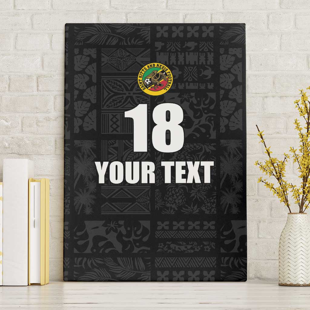 Custom Saint Kitts And Nevis Football Canvas Wall Art Sugar Boyz Black Version - Wonder Print Shop
