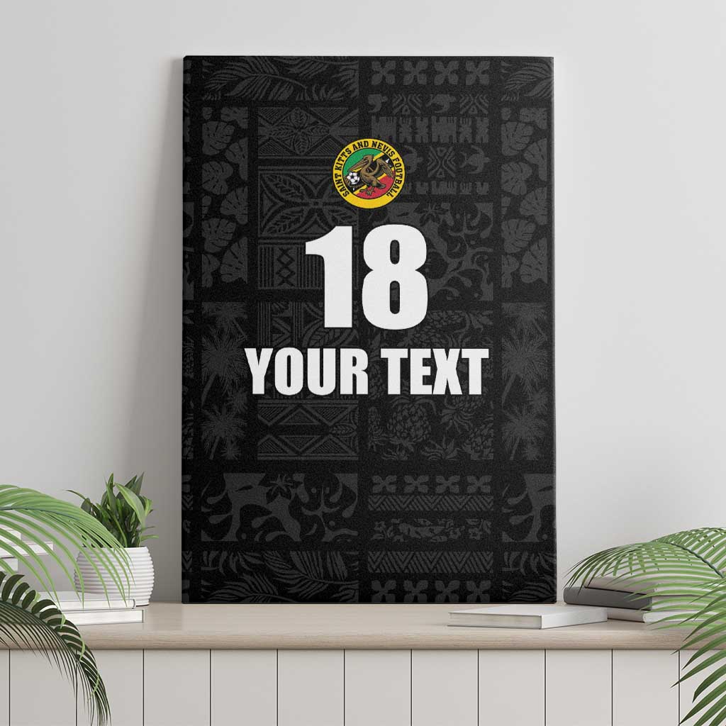 Custom Saint Kitts And Nevis Football Canvas Wall Art Sugar Boyz Black Version - Wonder Print Shop