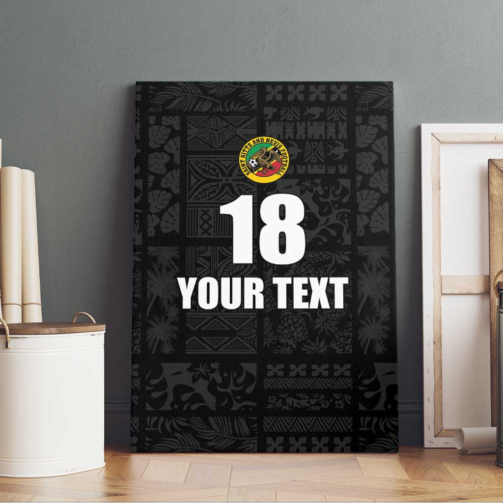Custom Saint Kitts And Nevis Football Canvas Wall Art Sugar Boyz Black Version - Wonder Print Shop