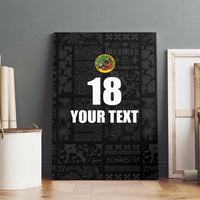 Custom Saint Kitts And Nevis Football Canvas Wall Art Sugar Boyz Black Version - Wonder Print Shop