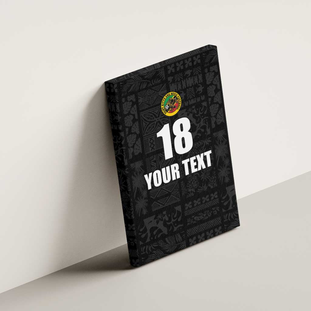 Custom Saint Kitts And Nevis Football Canvas Wall Art Sugar Boyz Black Version - Wonder Print Shop