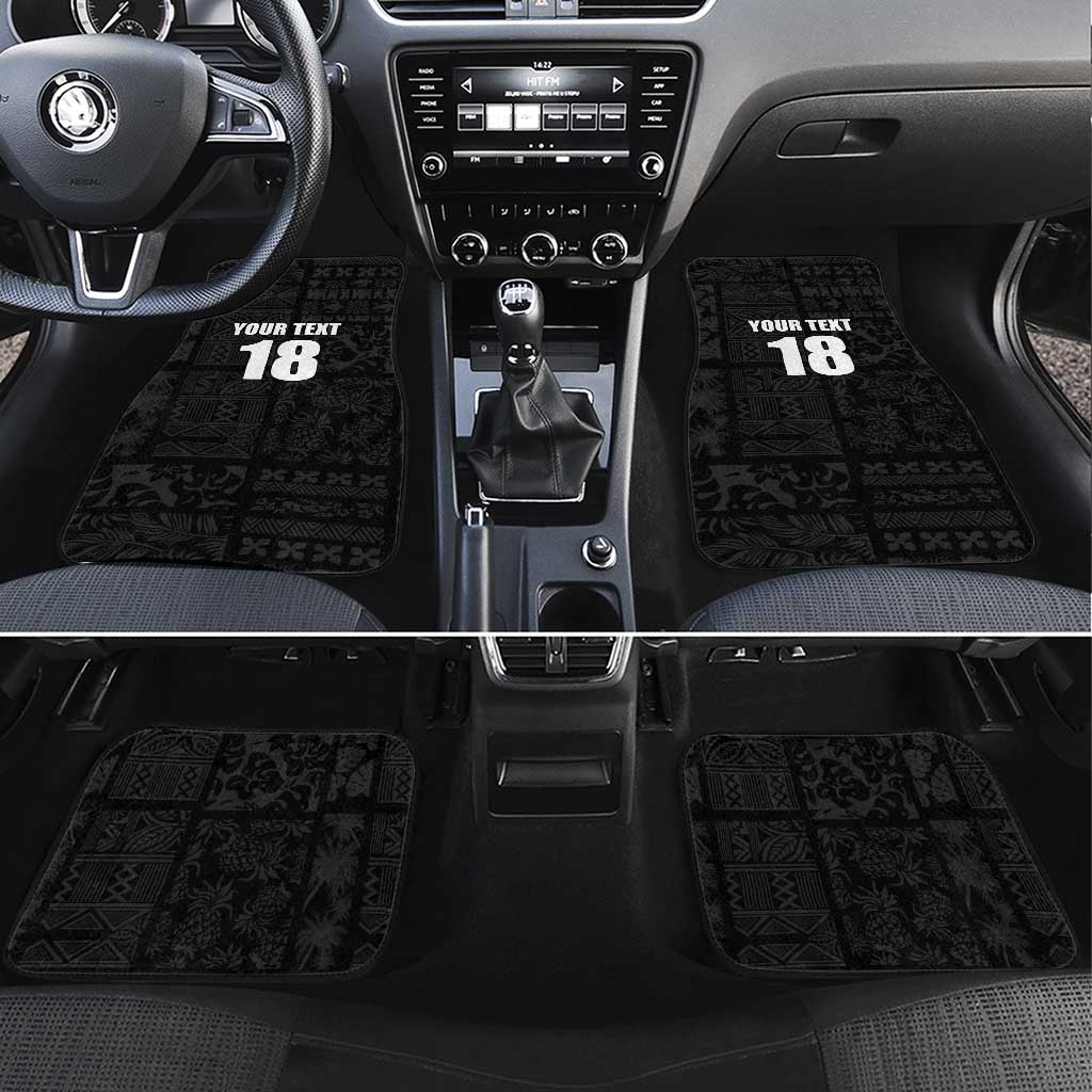 Custom Saint Kitts And Nevis Football Car Mats Sugar Boyz Black Version - Wonder Print Shop