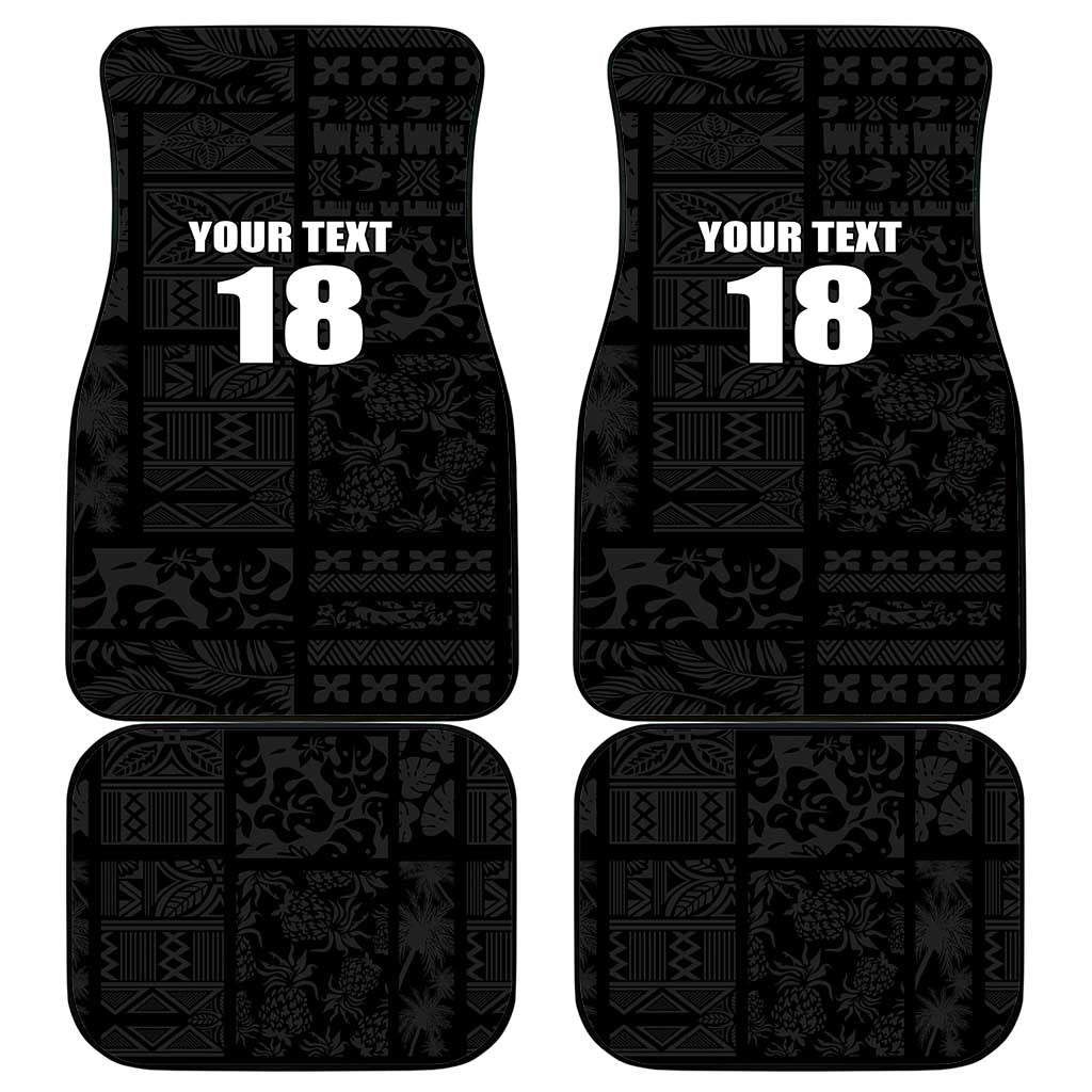 Custom Saint Kitts And Nevis Football Car Mats Sugar Boyz Black Version - Wonder Print Shop