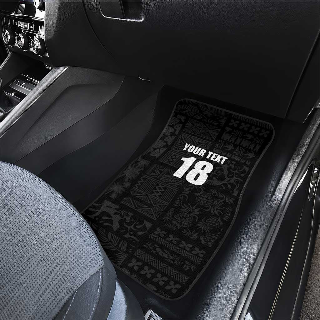 Custom Saint Kitts And Nevis Football Car Mats Sugar Boyz Black Version - Wonder Print Shop