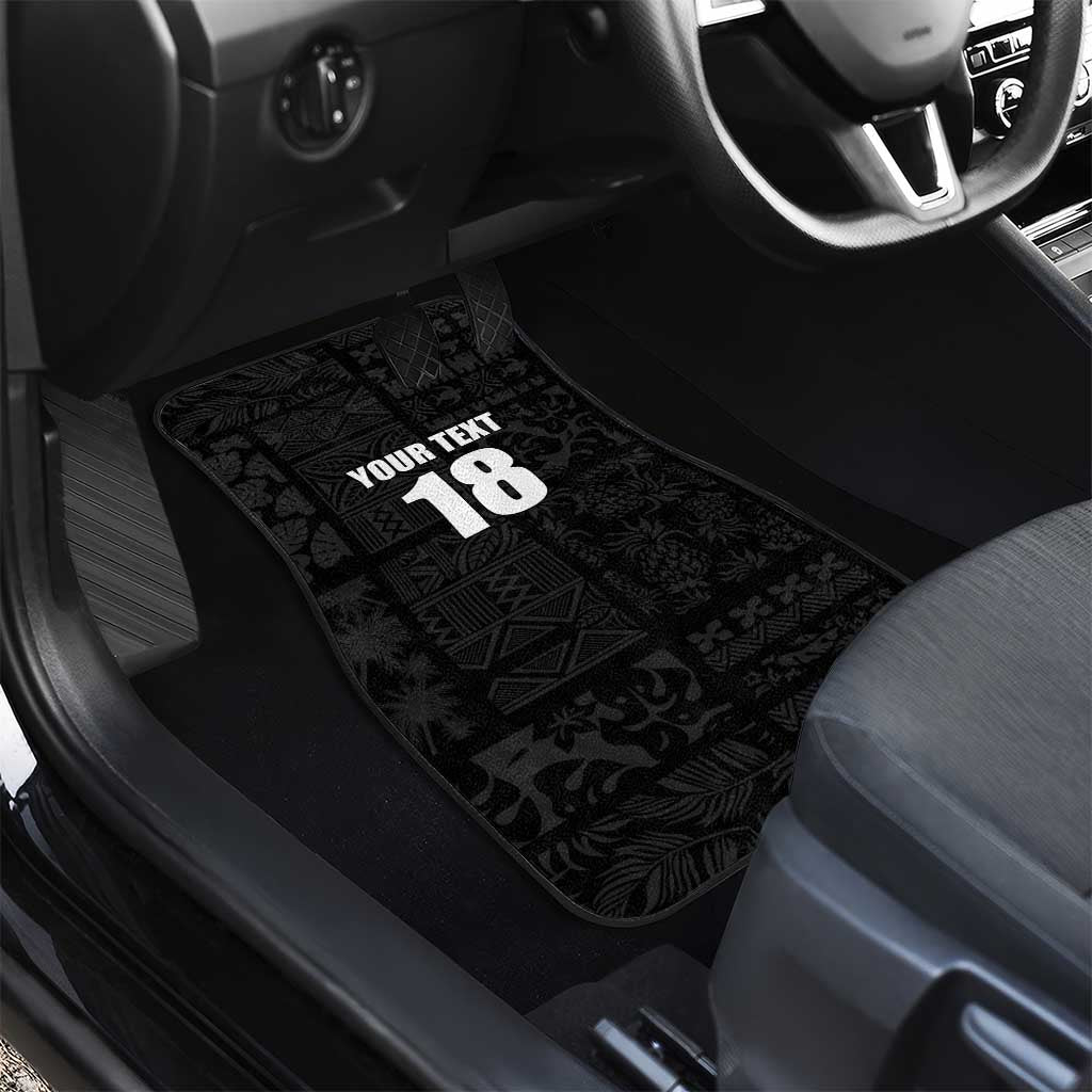 Custom Saint Kitts And Nevis Football Car Mats Sugar Boyz Black Version - Wonder Print Shop