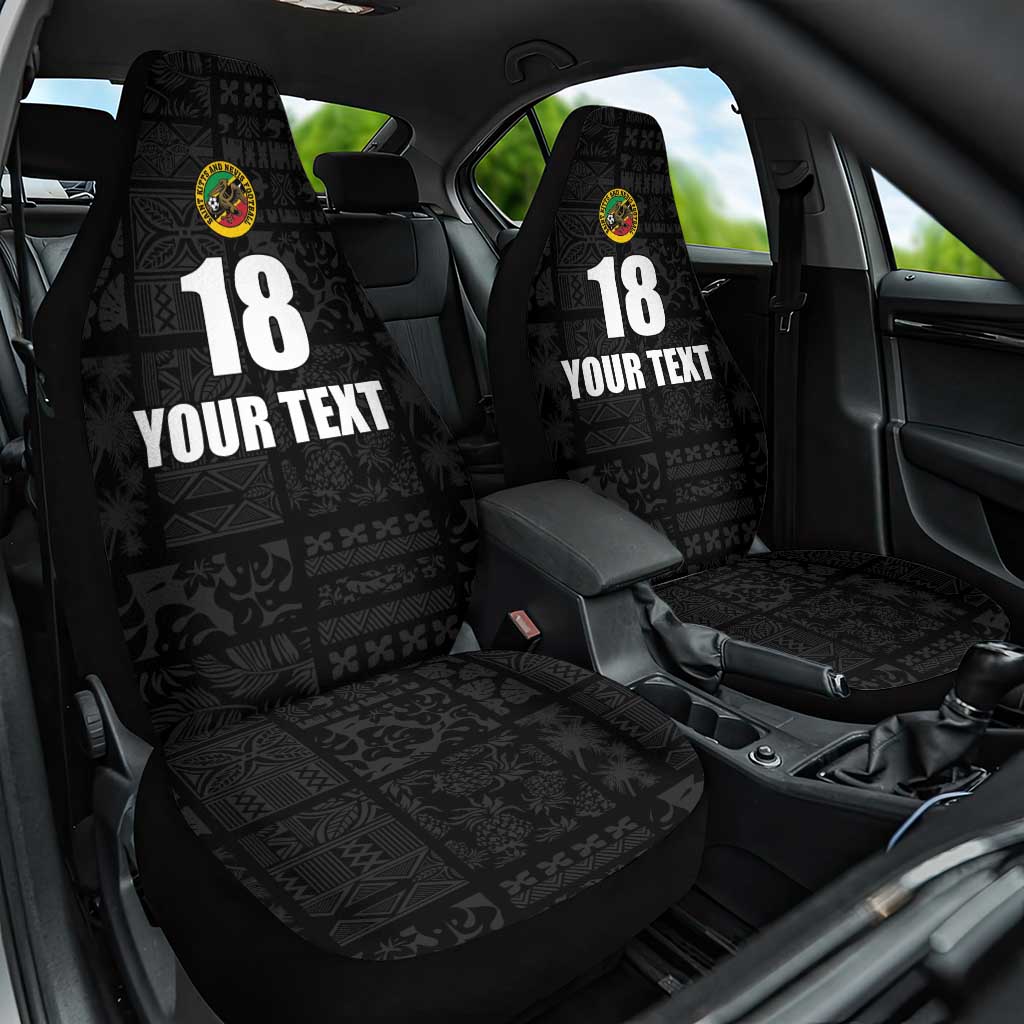 Custom Saint Kitts And Nevis Football Car Seat Cover Sugar Boyz Black Version - Wonder Print Shop