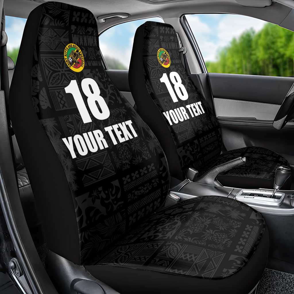 Custom Saint Kitts And Nevis Football Car Seat Cover Sugar Boyz Black Version - Wonder Print Shop