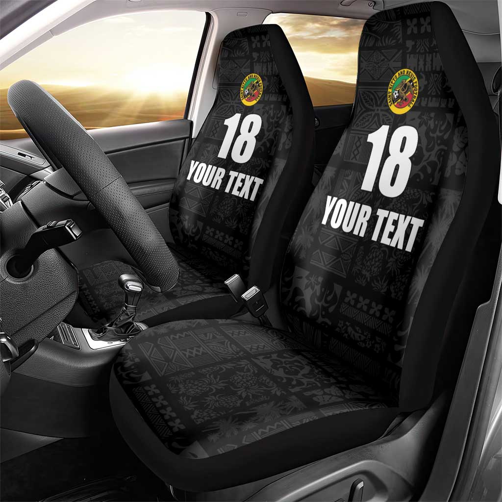 Custom Saint Kitts And Nevis Football Car Seat Cover Sugar Boyz Black Version - Wonder Print Shop