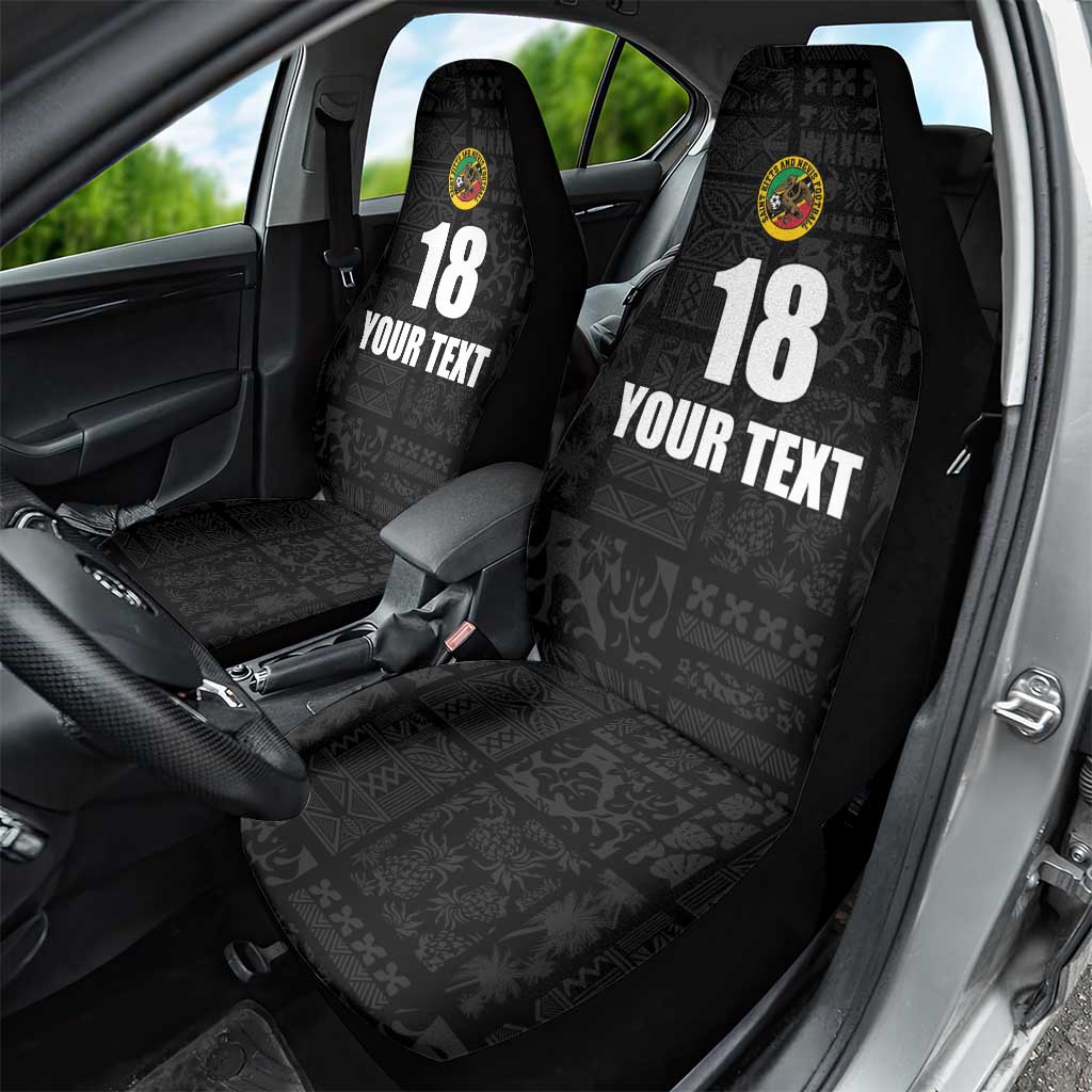 Custom Saint Kitts And Nevis Football Car Seat Cover Sugar Boyz Black Version - Wonder Print Shop