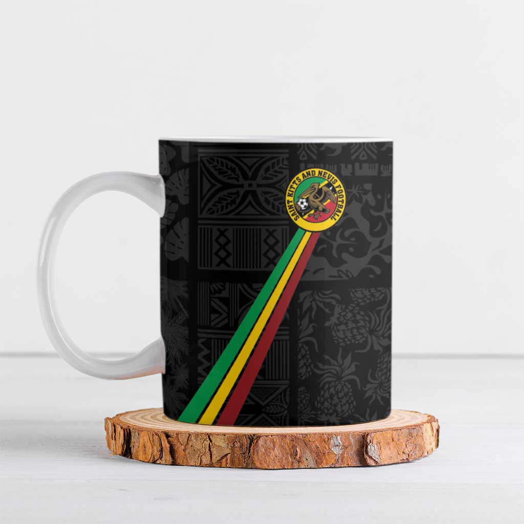 Custom Saint Kitts And Nevis Football Ceramic Mug Sugar Boyz Black Version - Wonder Print Shop