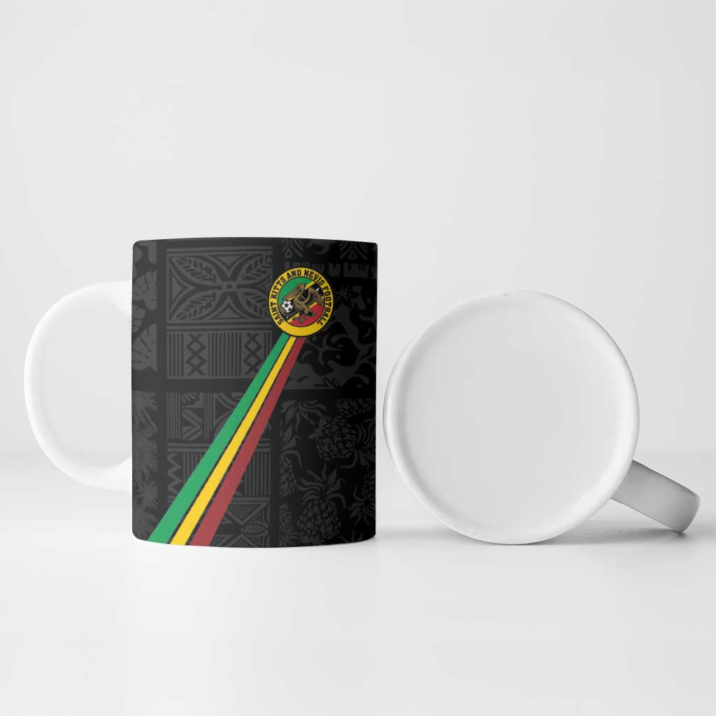 Custom Saint Kitts And Nevis Football Ceramic Mug Sugar Boyz Black Version - Wonder Print Shop