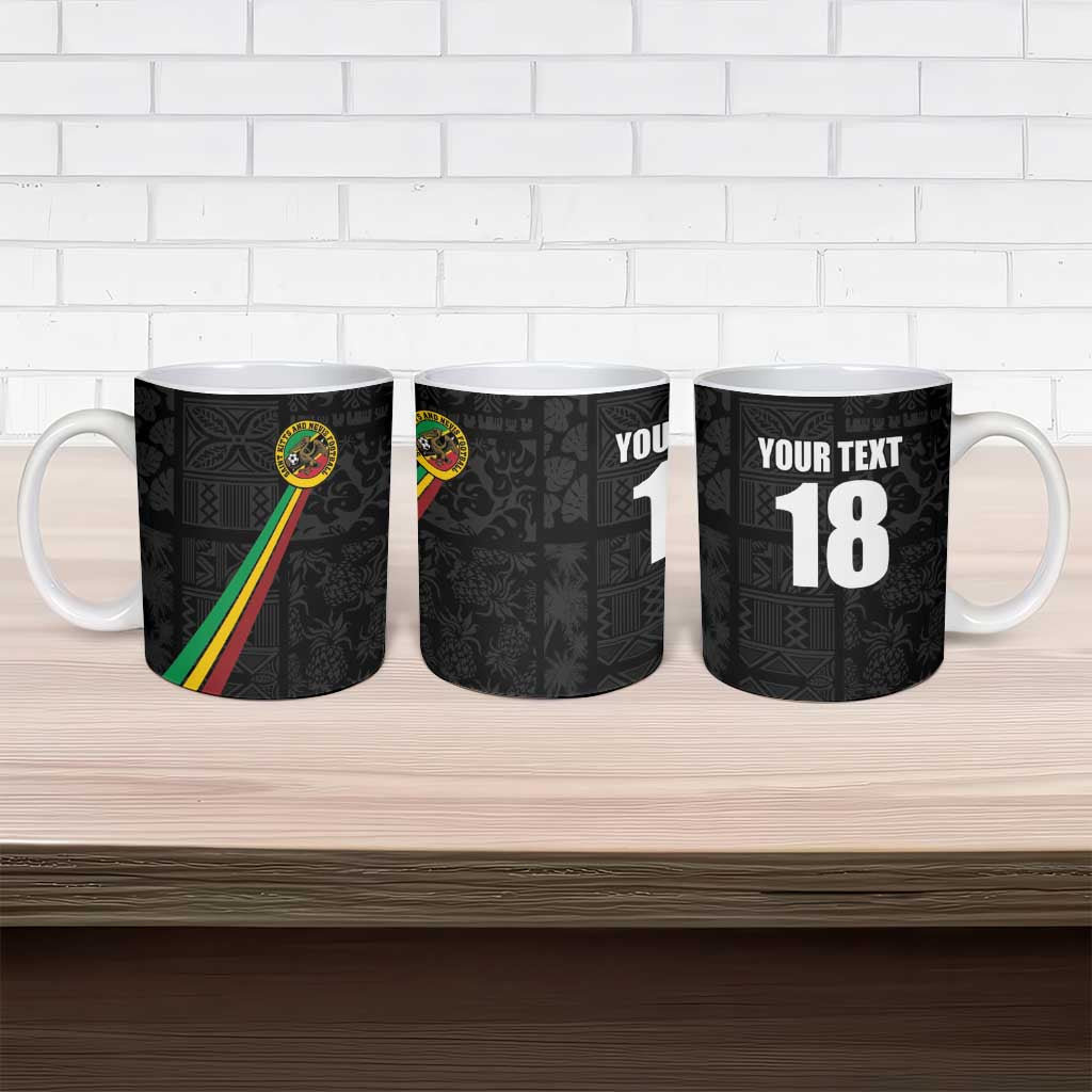 Custom Saint Kitts And Nevis Football Ceramic Mug Sugar Boyz Black Version - Wonder Print Shop