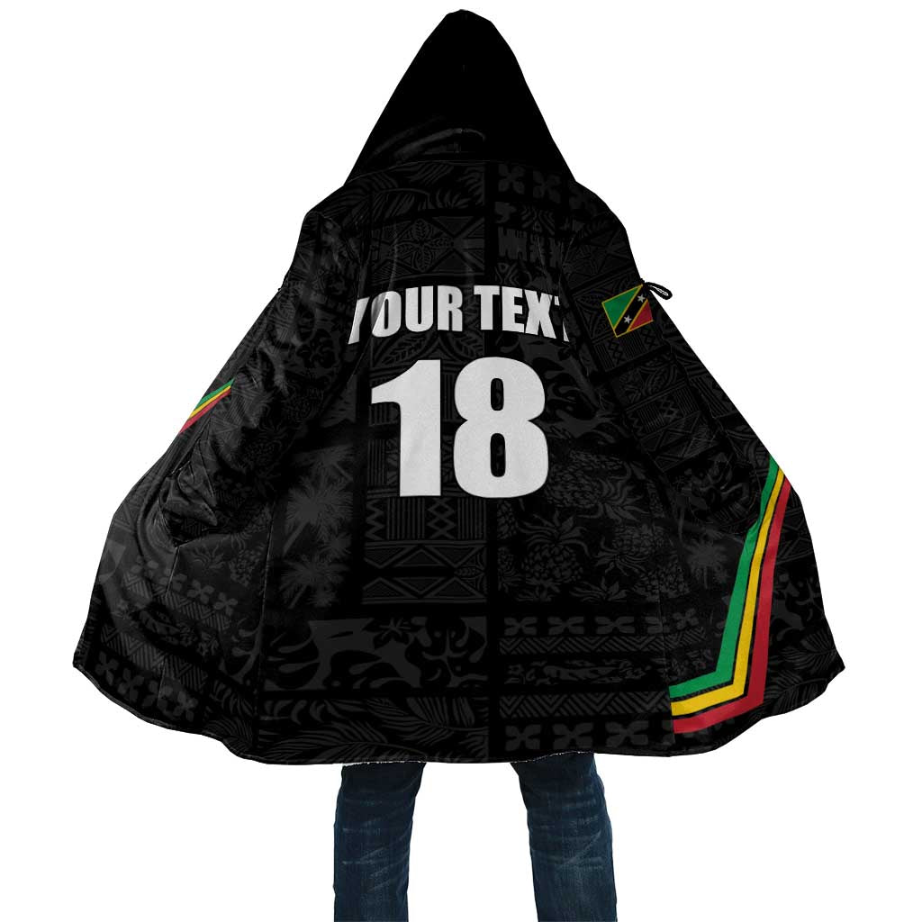Custom Saint Kitts And Nevis Football Cloak Sugar Boyz Black Version - Wonder Print Shop