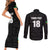 Custom Saint Kitts And Nevis Football Couples Matching Short Sleeve Bodycon Dress and Long Sleeve Button Shirt Sugar Boyz Black Version - Wonder Print Shop