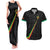 Custom Saint Kitts And Nevis Football Couples Matching Tank Maxi Dress and Hawaiian Shirt Sugar Boyz Black Version - Wonder Print Shop
