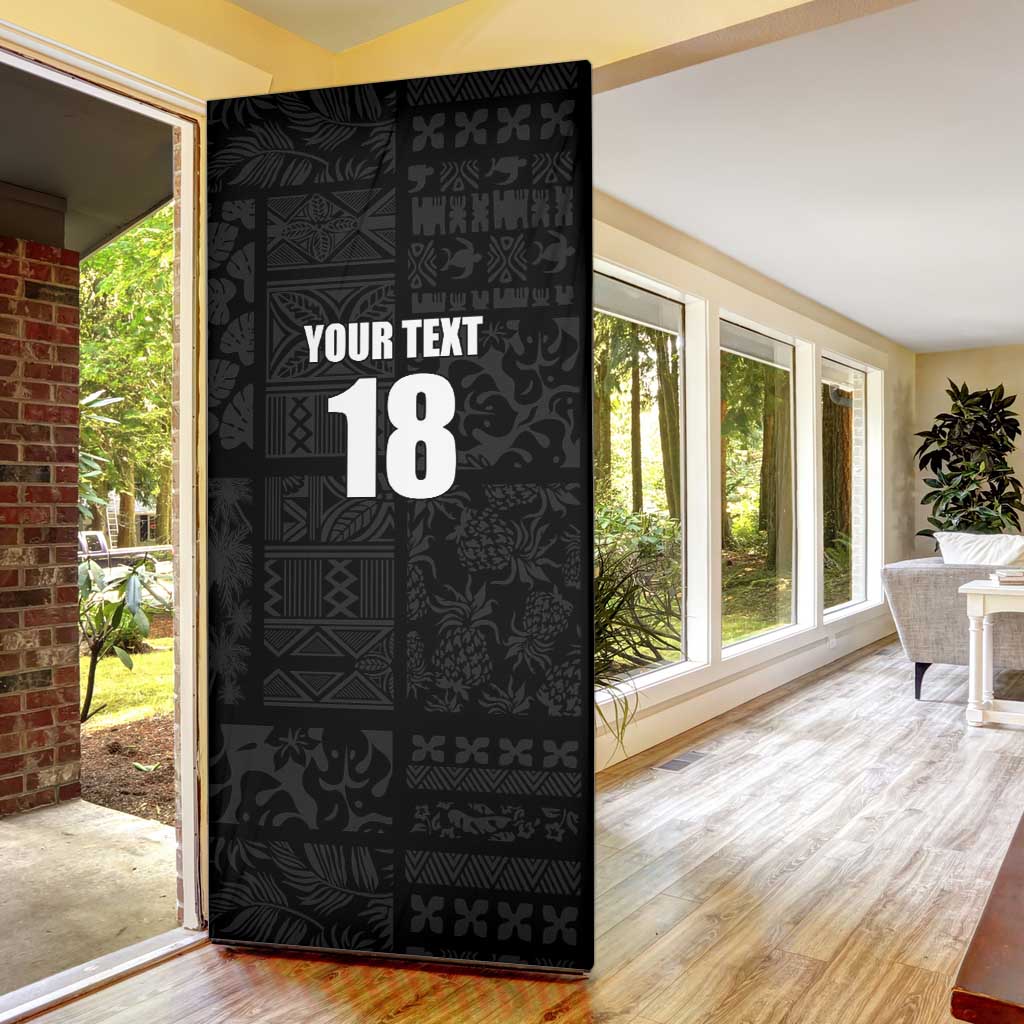 Custom Saint Kitts And Nevis Football Door Cover Sugar Boyz Black Version - Wonder Print Shop