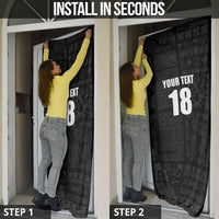 Custom Saint Kitts And Nevis Football Door Cover Sugar Boyz Black Version - Wonder Print Shop