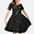 Custom Saint Kitts And Nevis Football Family Matching Mermaid Dress and Hawaiian Shirt Sugar Boyz Black Version - Wonder Print Shop