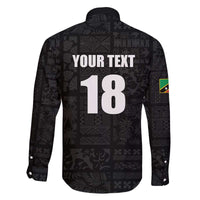 Custom Saint Kitts And Nevis Football Family Matching Off The Shoulder Long Sleeve Dress and Hawaiian Shirt Sugar Boyz Black Version - Wonder Print Shop