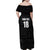Custom Saint Kitts And Nevis Football Family Matching Off Shoulder Maxi Dress and Hawaiian Shirt Sugar Boyz Black Version - Wonder Print Shop