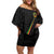 Custom Saint Kitts And Nevis Football Family Matching Off Shoulder Short Dress and Hawaiian Shirt Sugar Boyz Black Version - Wonder Print Shop