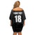 Custom Saint Kitts And Nevis Football Family Matching Off Shoulder Short Dress and Hawaiian Shirt Sugar Boyz Black Version - Wonder Print Shop