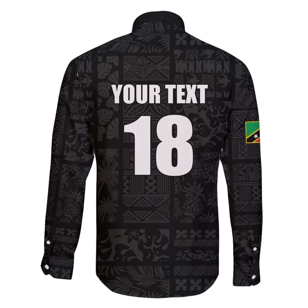 Custom Saint Kitts And Nevis Football Family Matching Puletasi and Hawaiian Shirt Sugar Boyz Black Version - Wonder Print Shop