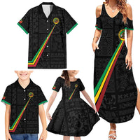 Custom Saint Kitts And Nevis Football Family Matching Summer Maxi Dress and Hawaiian Shirt Sugar Boyz Black Version - Wonder Print Shop