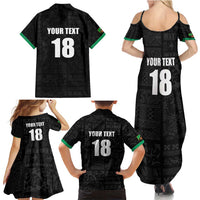 Custom Saint Kitts And Nevis Football Family Matching Summer Maxi Dress and Hawaiian Shirt Sugar Boyz Black Version - Wonder Print Shop