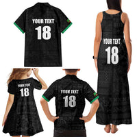 Custom Saint Kitts And Nevis Football Family Matching Tank Maxi Dress and Hawaiian Shirt Sugar Boyz Black Version - Wonder Print Shop
