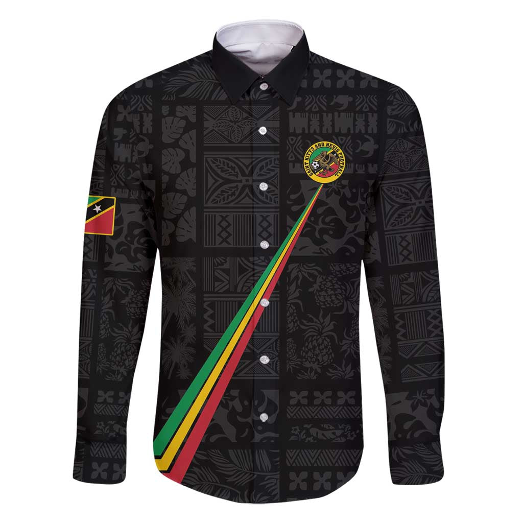 Custom Saint Kitts And Nevis Football Family Matching Tank Maxi Dress and Hawaiian Shirt Sugar Boyz Black Version - Wonder Print Shop