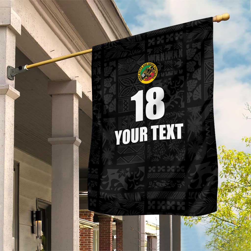 Custom Saint Kitts And Nevis Football Garden Flag Sugar Boyz Black Version - Wonder Print Shop