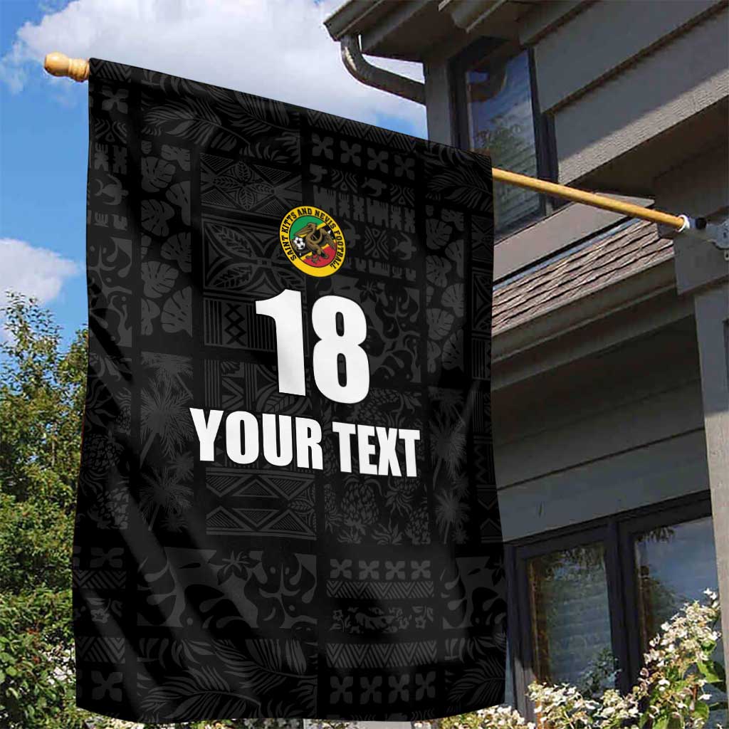 Custom Saint Kitts And Nevis Football Garden Flag Sugar Boyz Black Version - Wonder Print Shop
