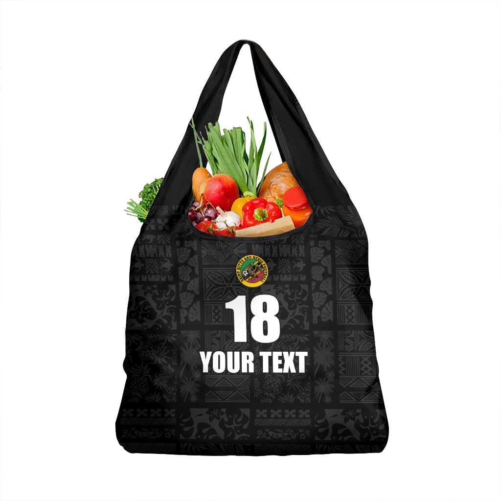 Custom Saint Kitts And Nevis Football Grocery Bag Sugar Boyz Black Version - Wonder Print Shop