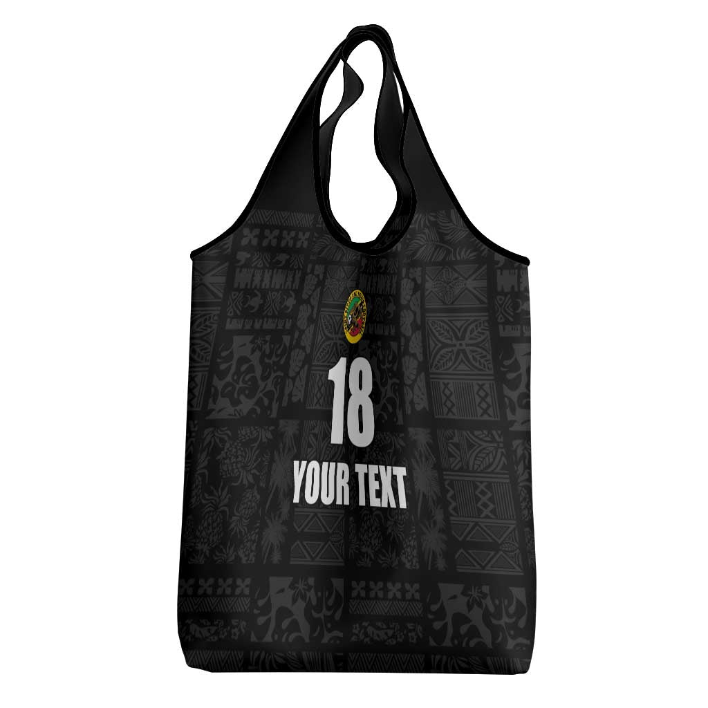 Custom Saint Kitts And Nevis Football Grocery Bag Sugar Boyz Black Version - Wonder Print Shop