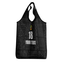 Custom Saint Kitts And Nevis Football Grocery Bag Sugar Boyz Black Version - Wonder Print Shop