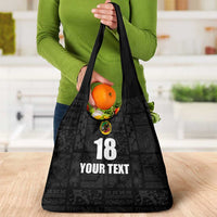 Custom Saint Kitts And Nevis Football Grocery Bag Sugar Boyz Black Version - Wonder Print Shop