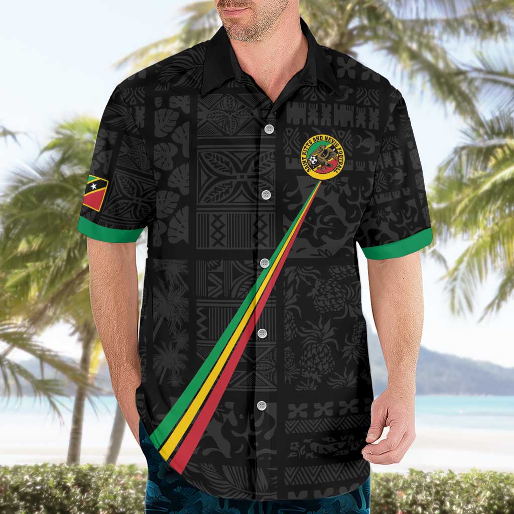 Custom Saint Kitts And Nevis Football Hawaiian Shirt Sugar Boyz Black Version - Wonder Print Shop