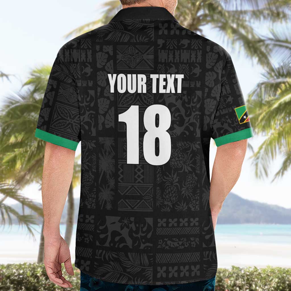Custom Saint Kitts And Nevis Football Hawaiian Shirt Sugar Boyz Black Version - Wonder Print Shop