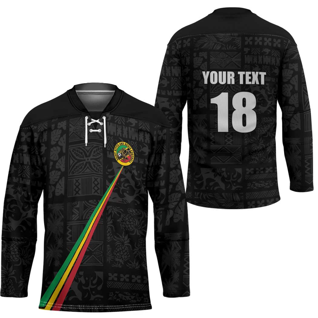 Custom Saint Kitts And Nevis Football Hockey Jersey Sugar Boyz Black Version - Wonder Print Shop