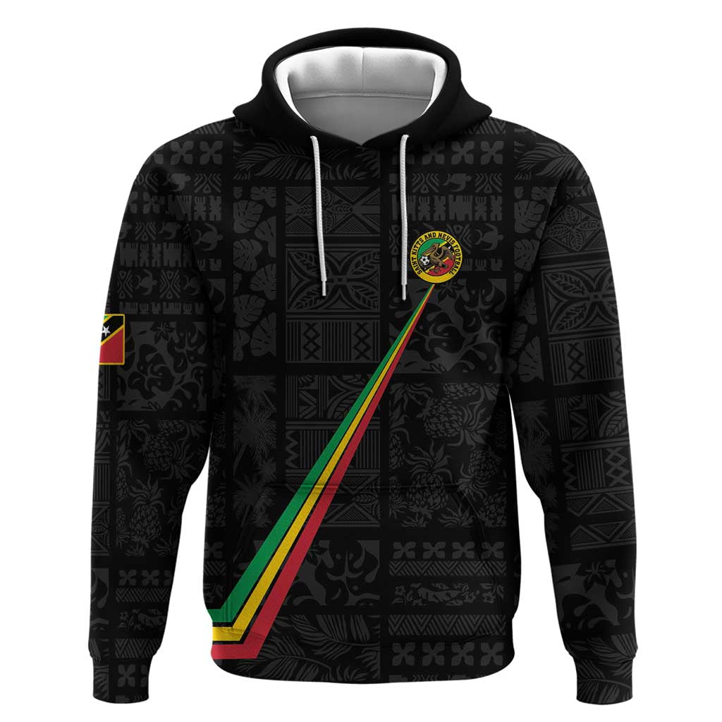Custom Saint Kitts And Nevis Football Hoodie Sugar Boyz Black Version - Wonder Print Shop