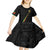 Custom Saint Kitts And Nevis Football Kid Short Sleeve Dress Sugar Boyz Black Version - Wonder Print Shop