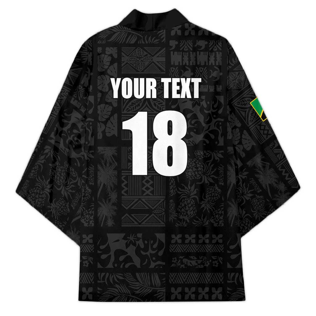 Custom Saint Kitts And Nevis Football Kimono Sugar Boyz Black Version - Wonder Print Shop