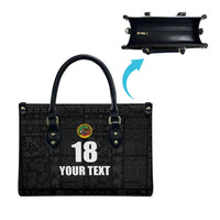 Custom Saint Kitts And Nevis Football Leather Bag Sugar Boyz Black Version - Wonder Print Shop