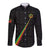 Custom Saint Kitts And Nevis Football Long Sleeve Button Shirt Sugar Boyz Black Version - Wonder Print Shop