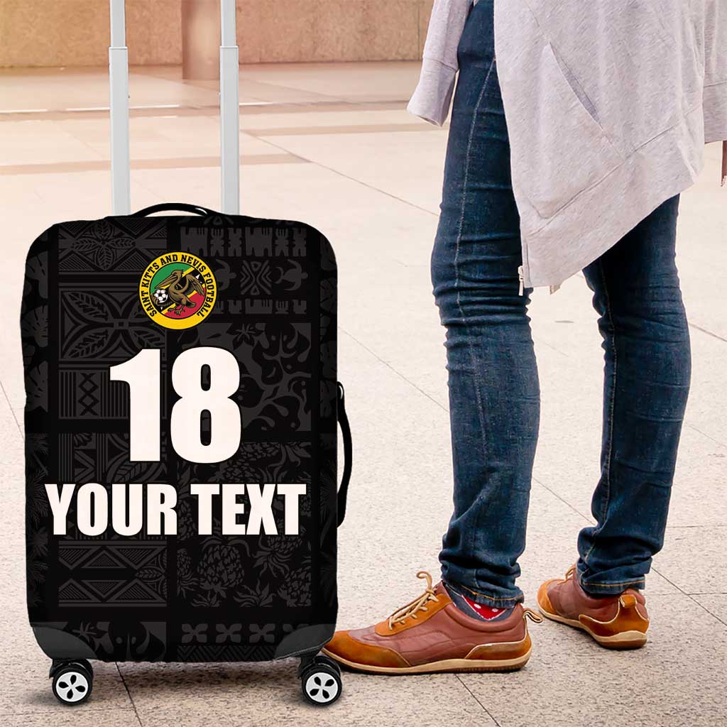 Custom Saint Kitts And Nevis Football Luggage Cover Sugar Boyz Black Version - Wonder Print Shop