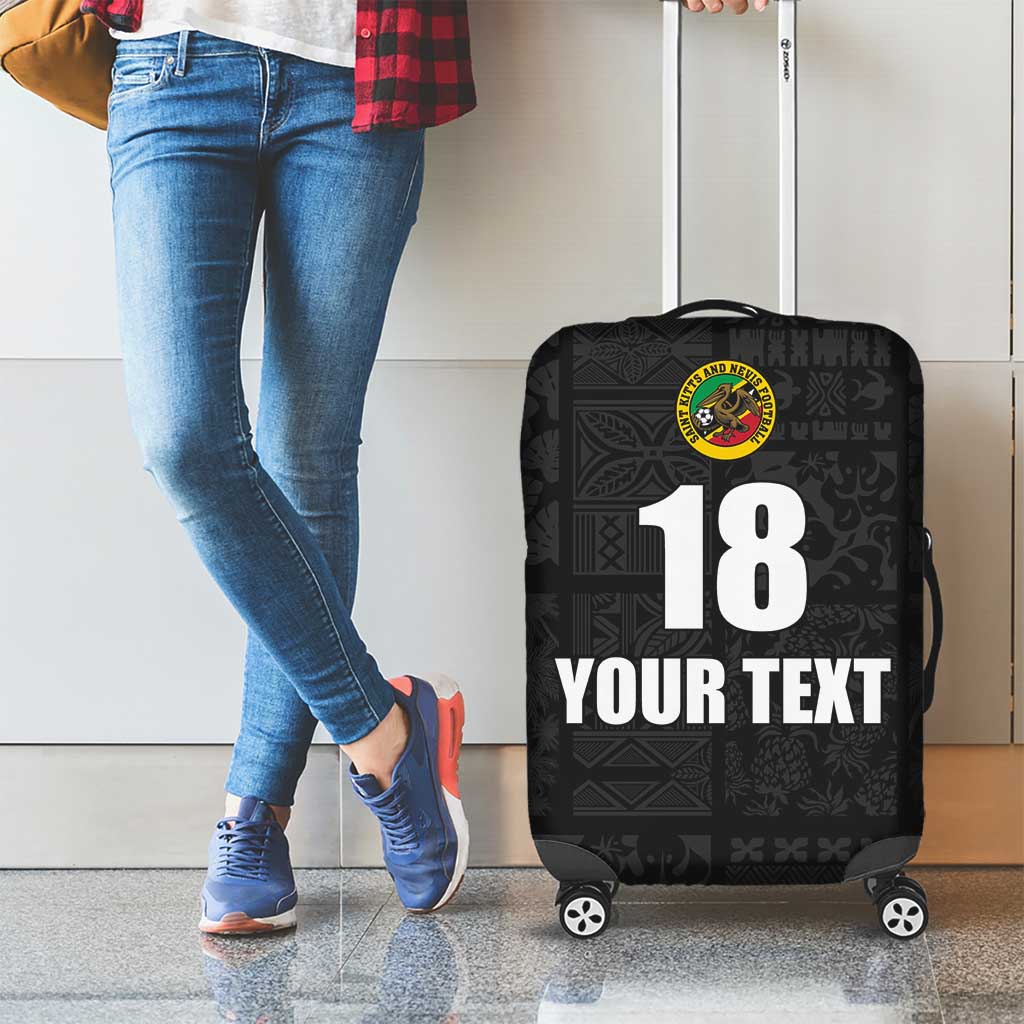 Custom Saint Kitts And Nevis Football Luggage Cover Sugar Boyz Black Version - Wonder Print Shop